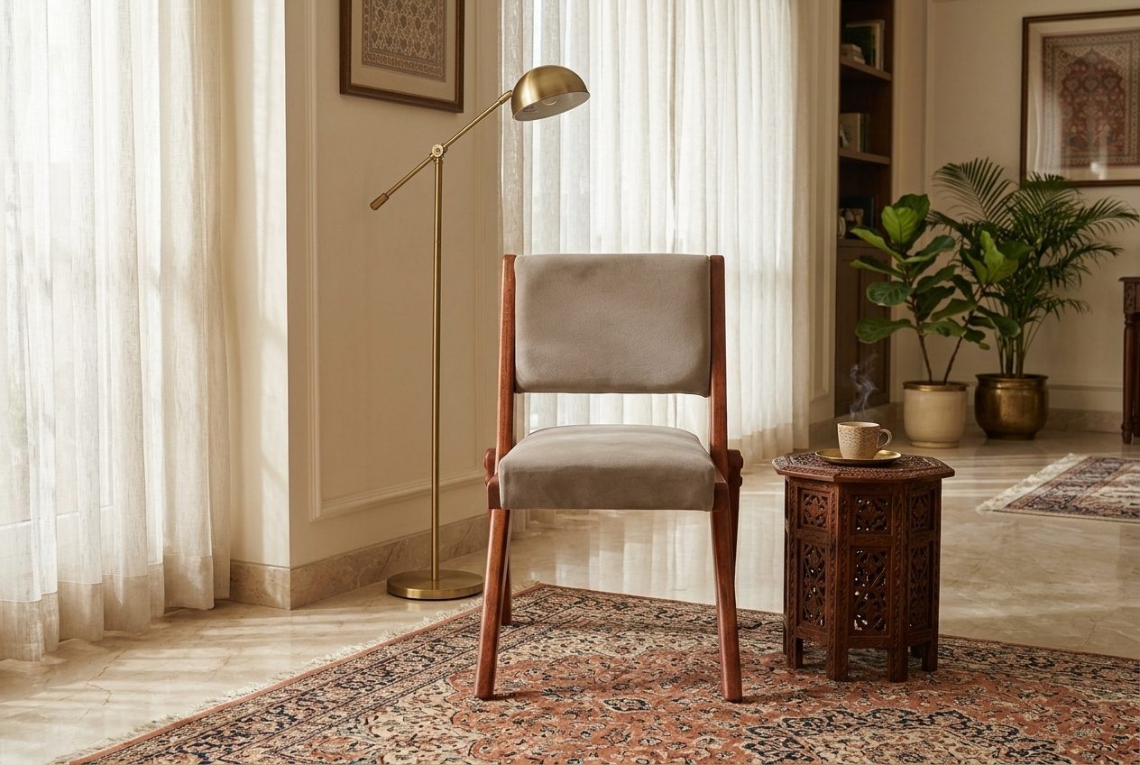 Arbor upholstered chair in a styled room