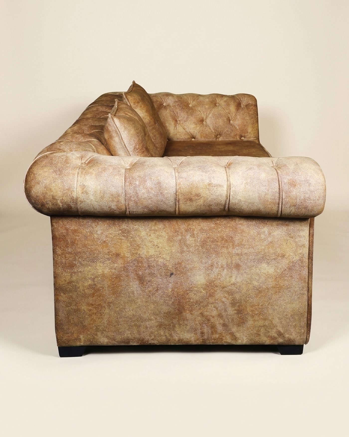 Bronze chesterfield loveseat, view 2