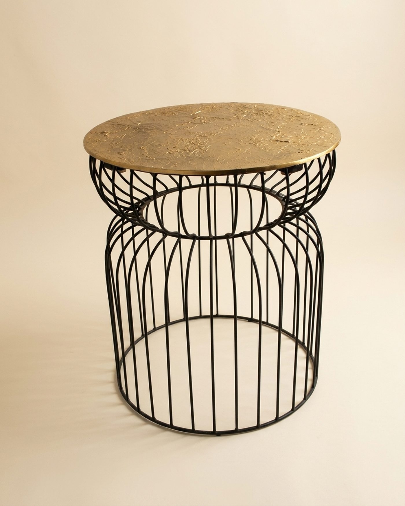 Cage wire side table, view 2