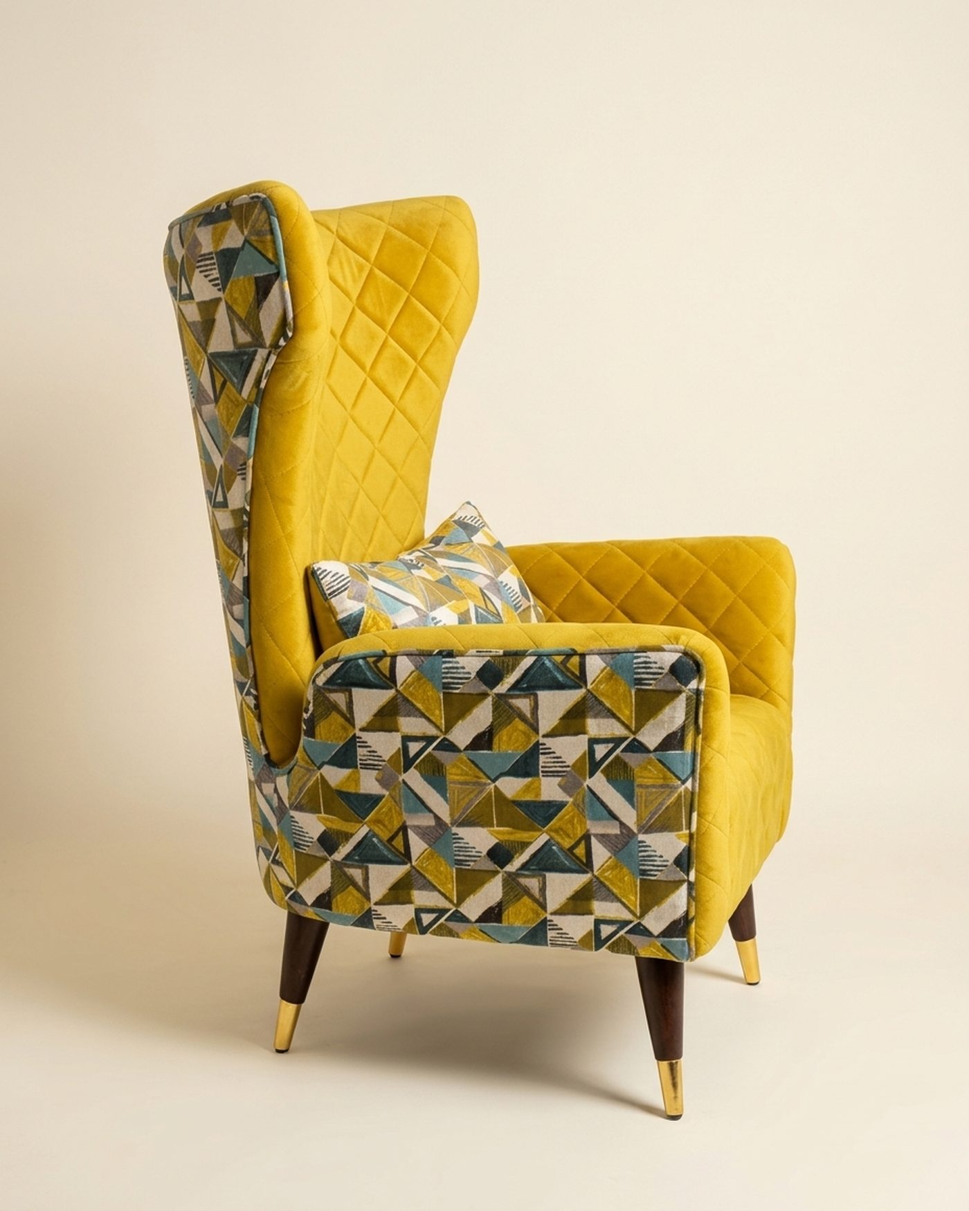 Canary quilted wingback, view 3