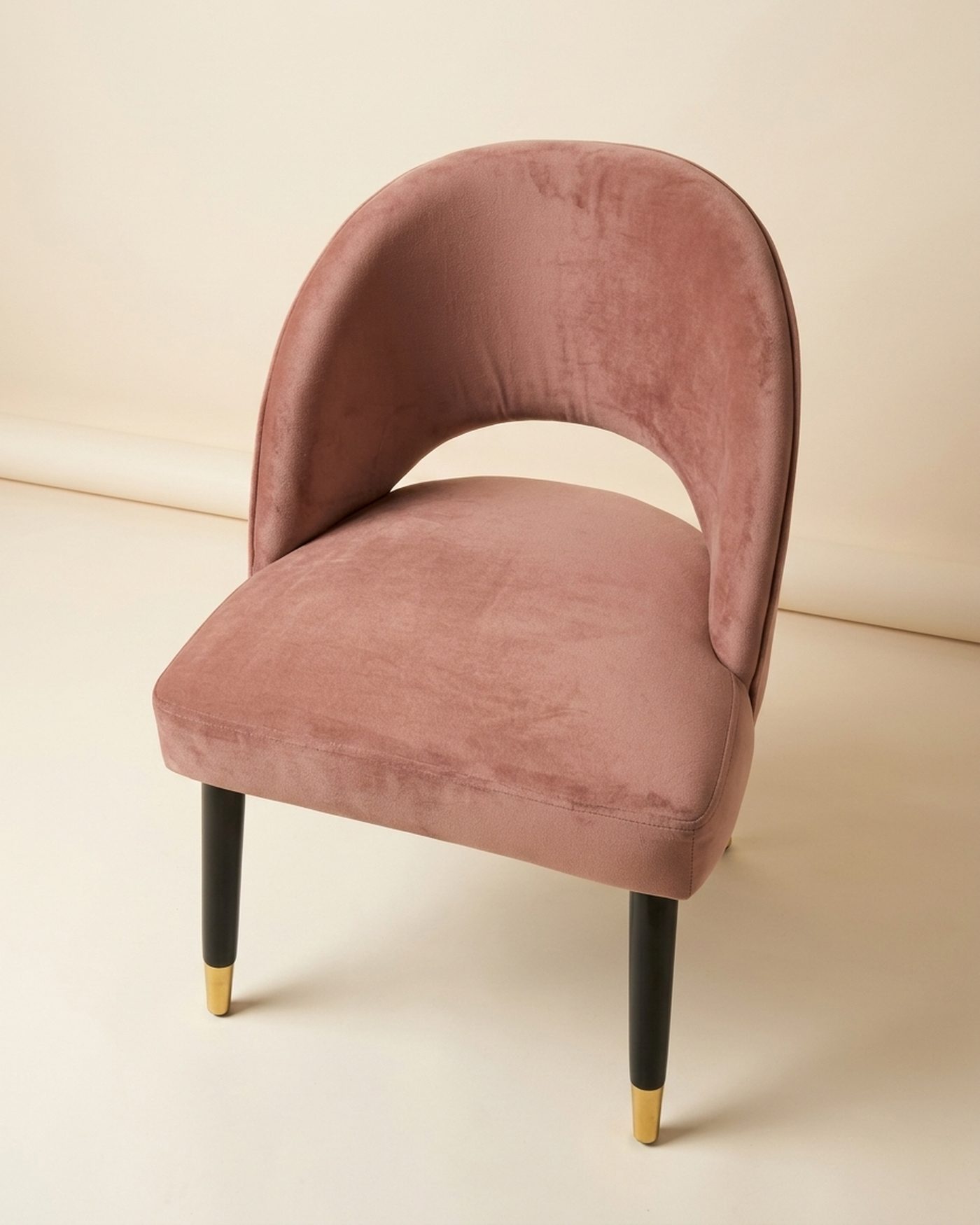 Coral velvet chair, view 2