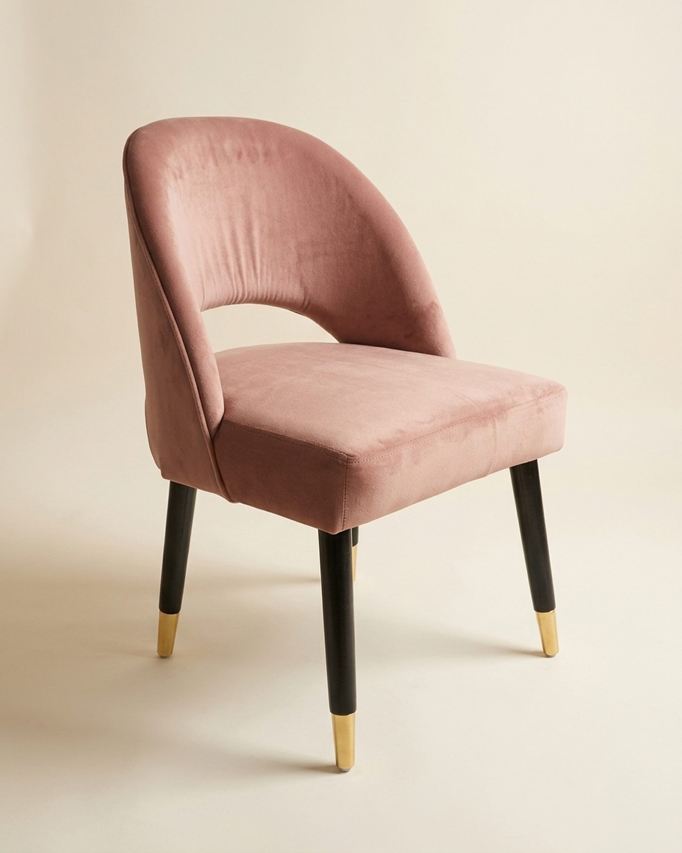 Coral velvet chair, view 3