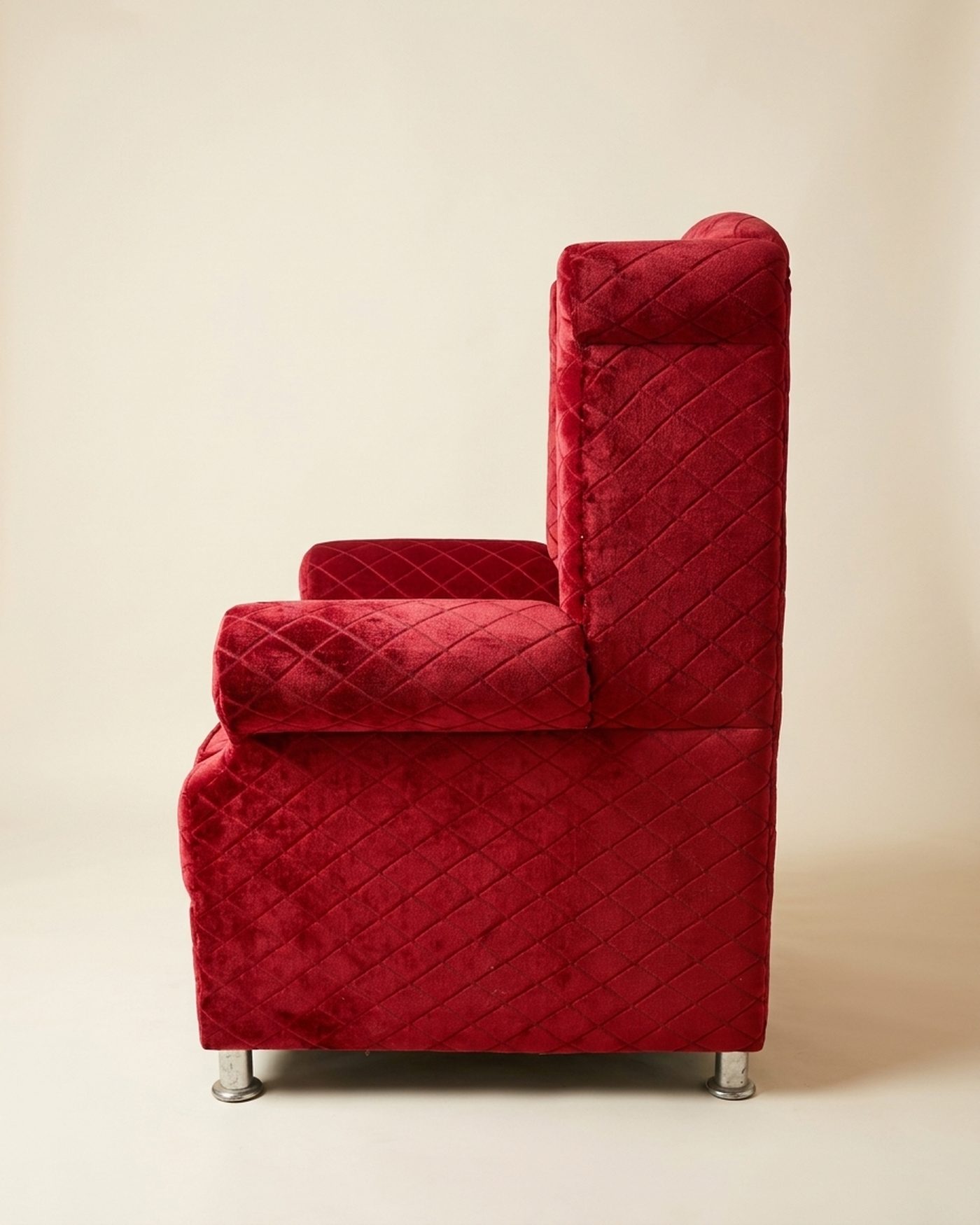 Crimson wingback chair, view 3