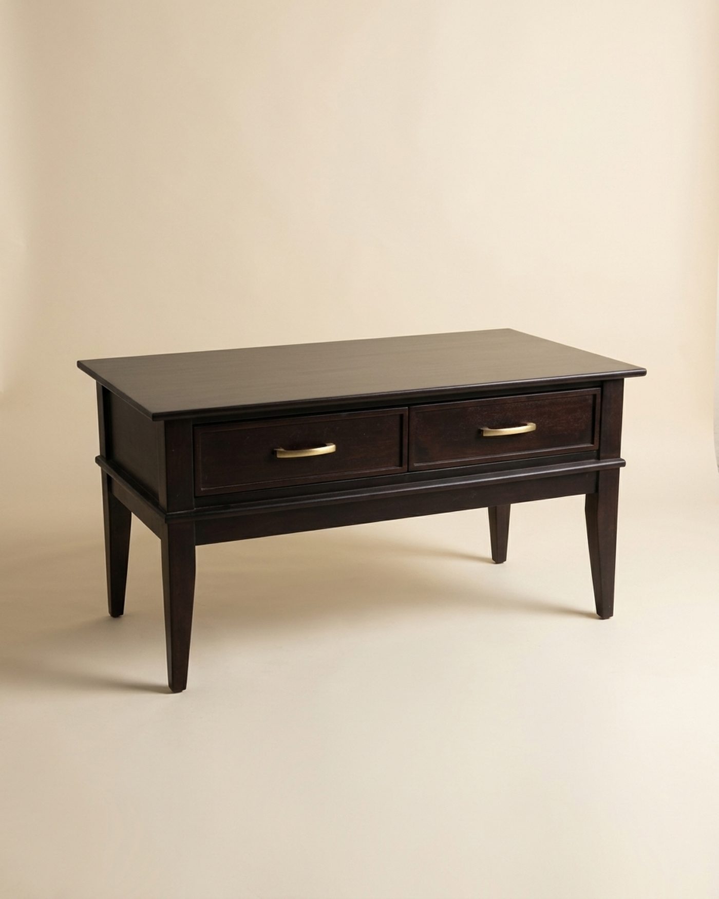 Ebony console table, studio photo