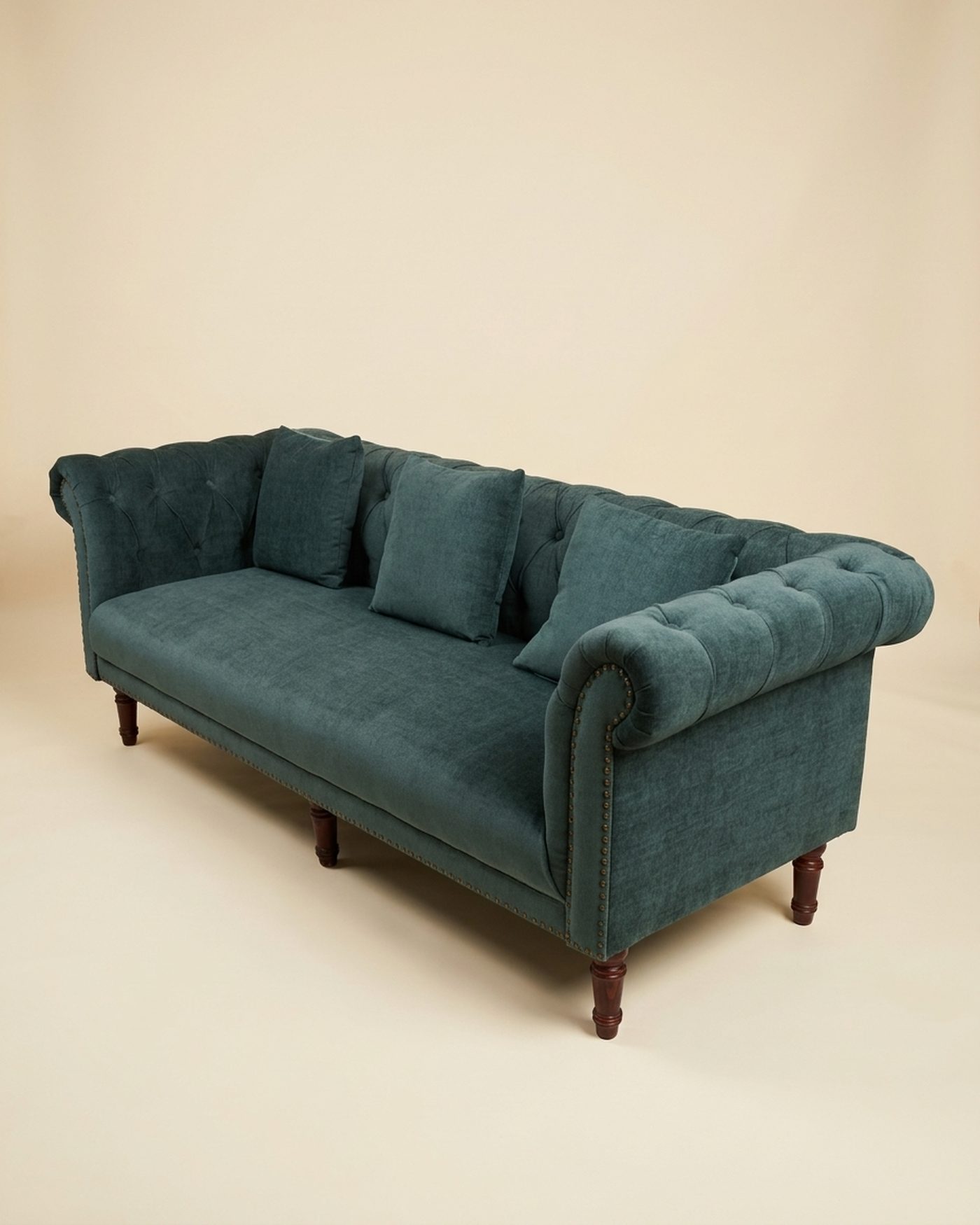 Emerald chesterfield sofa, view 2