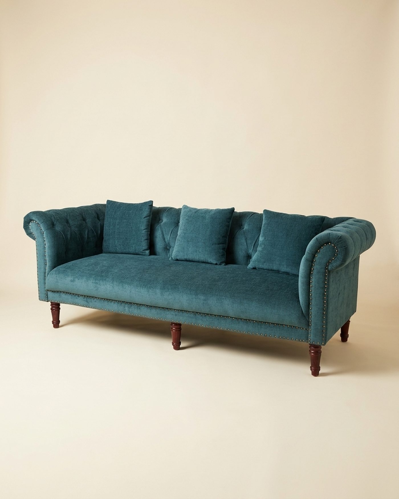 Emerald chesterfield sofa, view 3