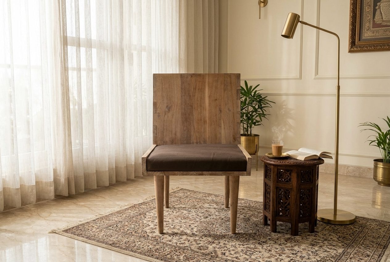 Grove lounge chair in a styled room