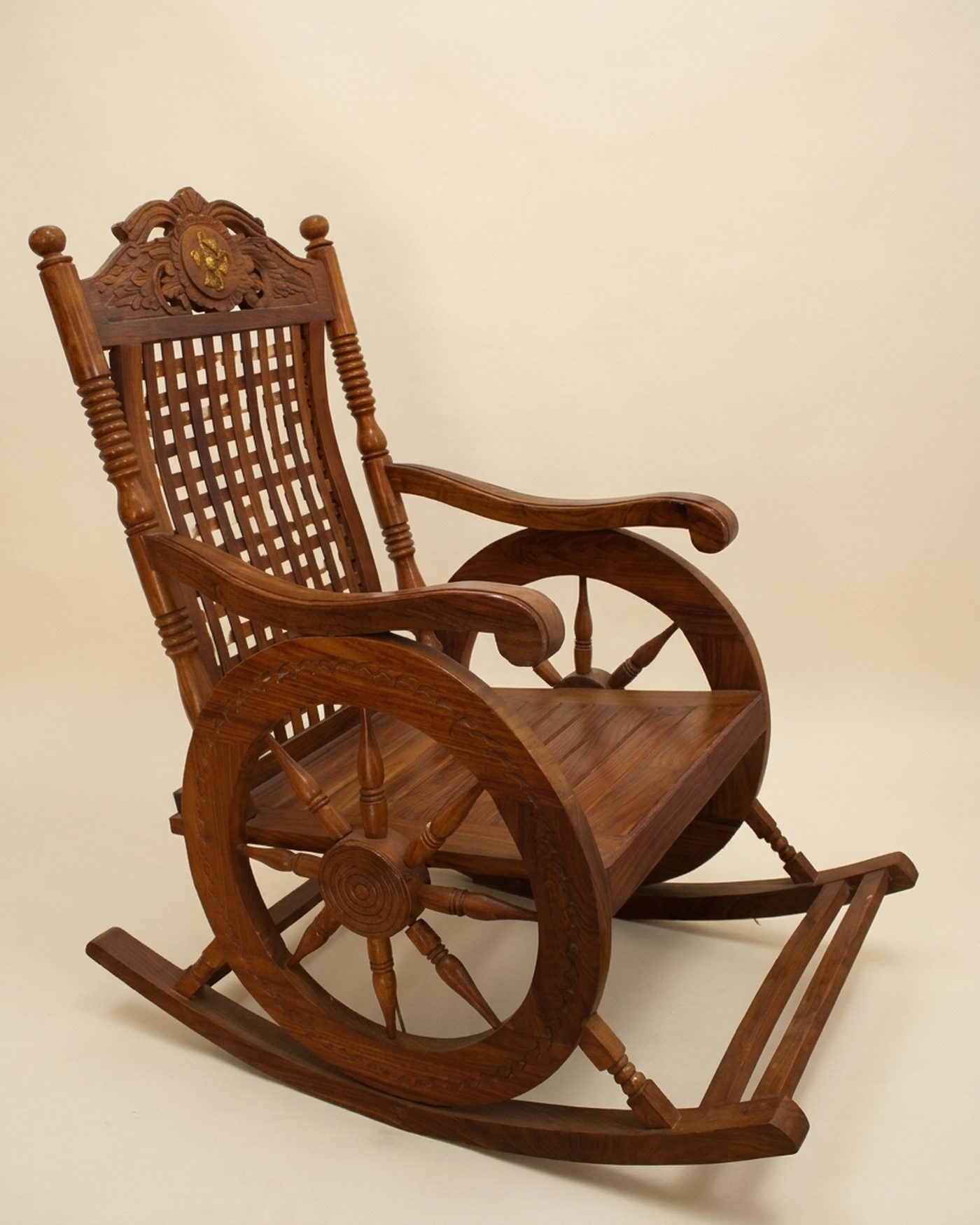 Heritage carved rocking chair, view 3