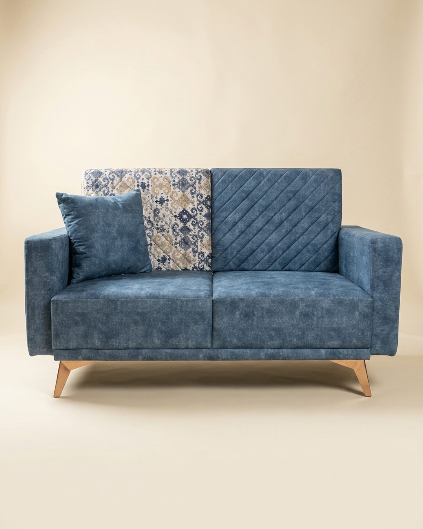 Indigo two-seat sofa, studio photo