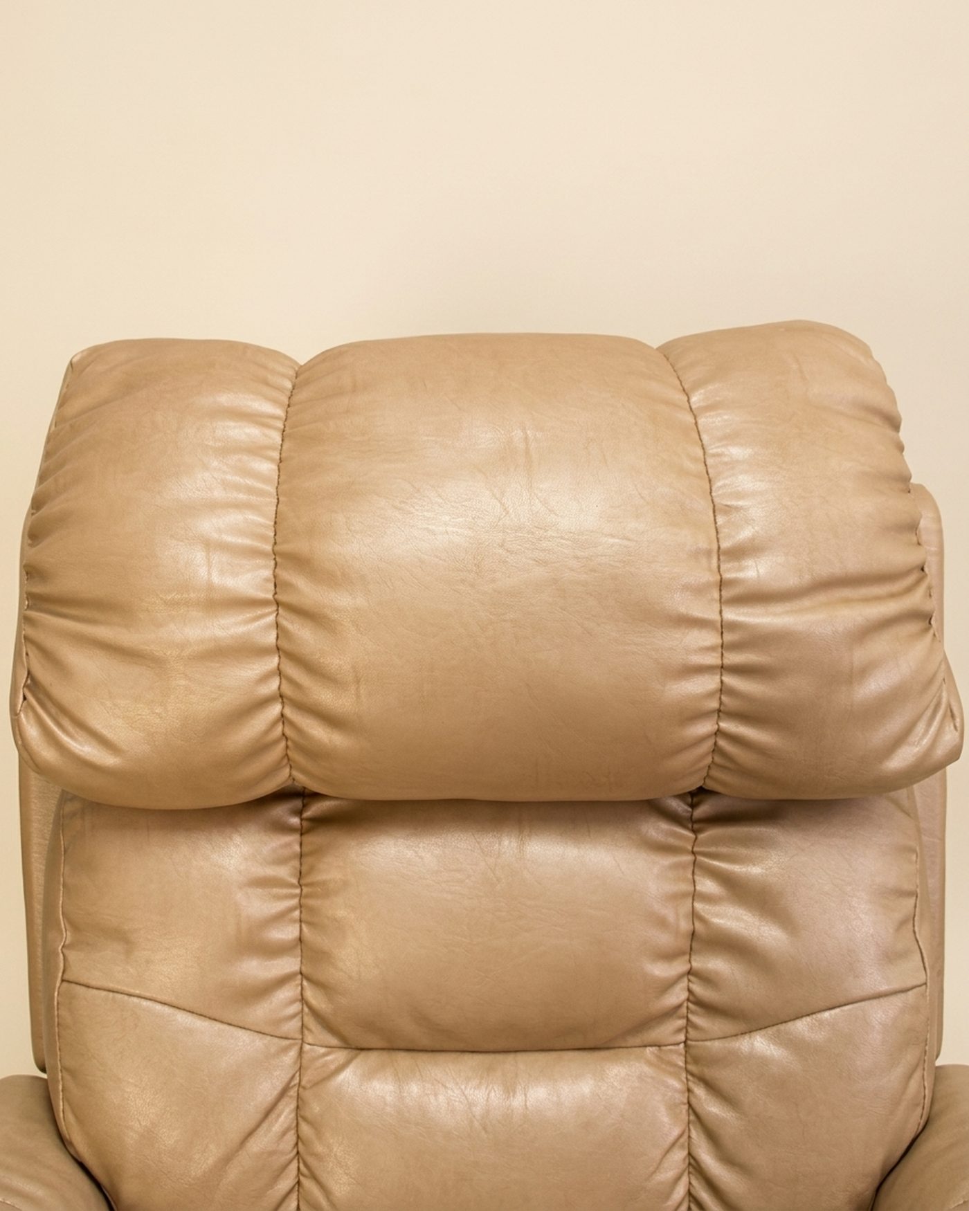 Ivory leather recliner, view 3
