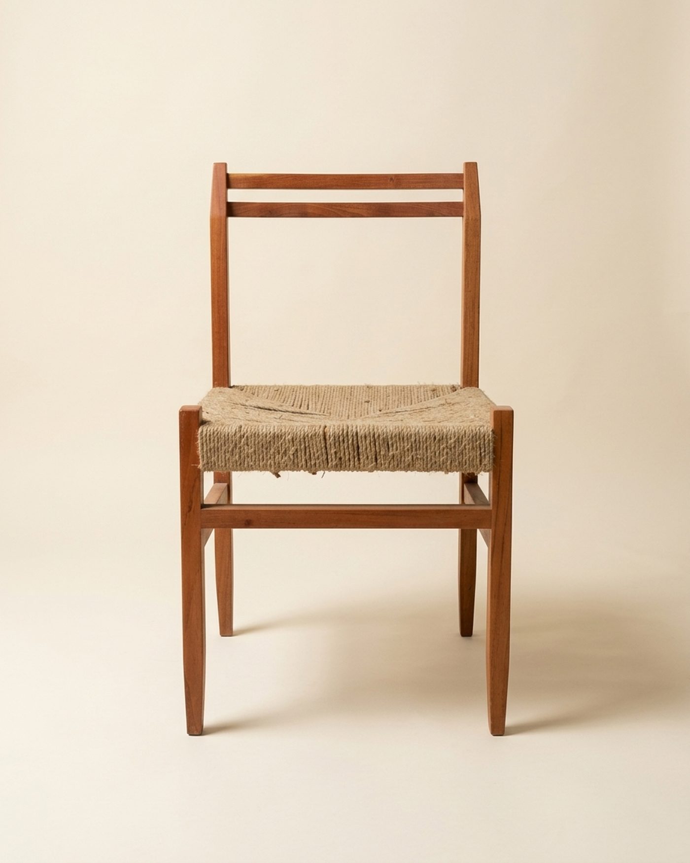 Jute rush-seat chair, studio photo