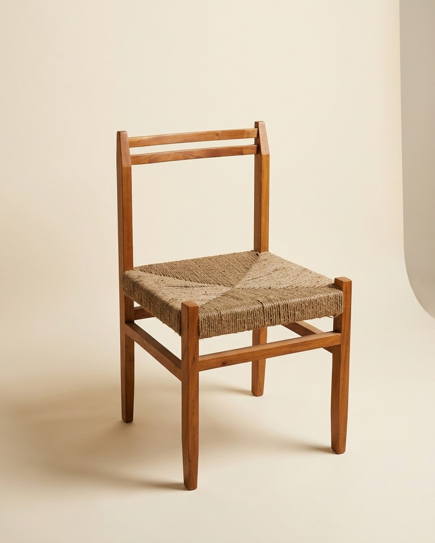 Jute rush-seat chair, view 3