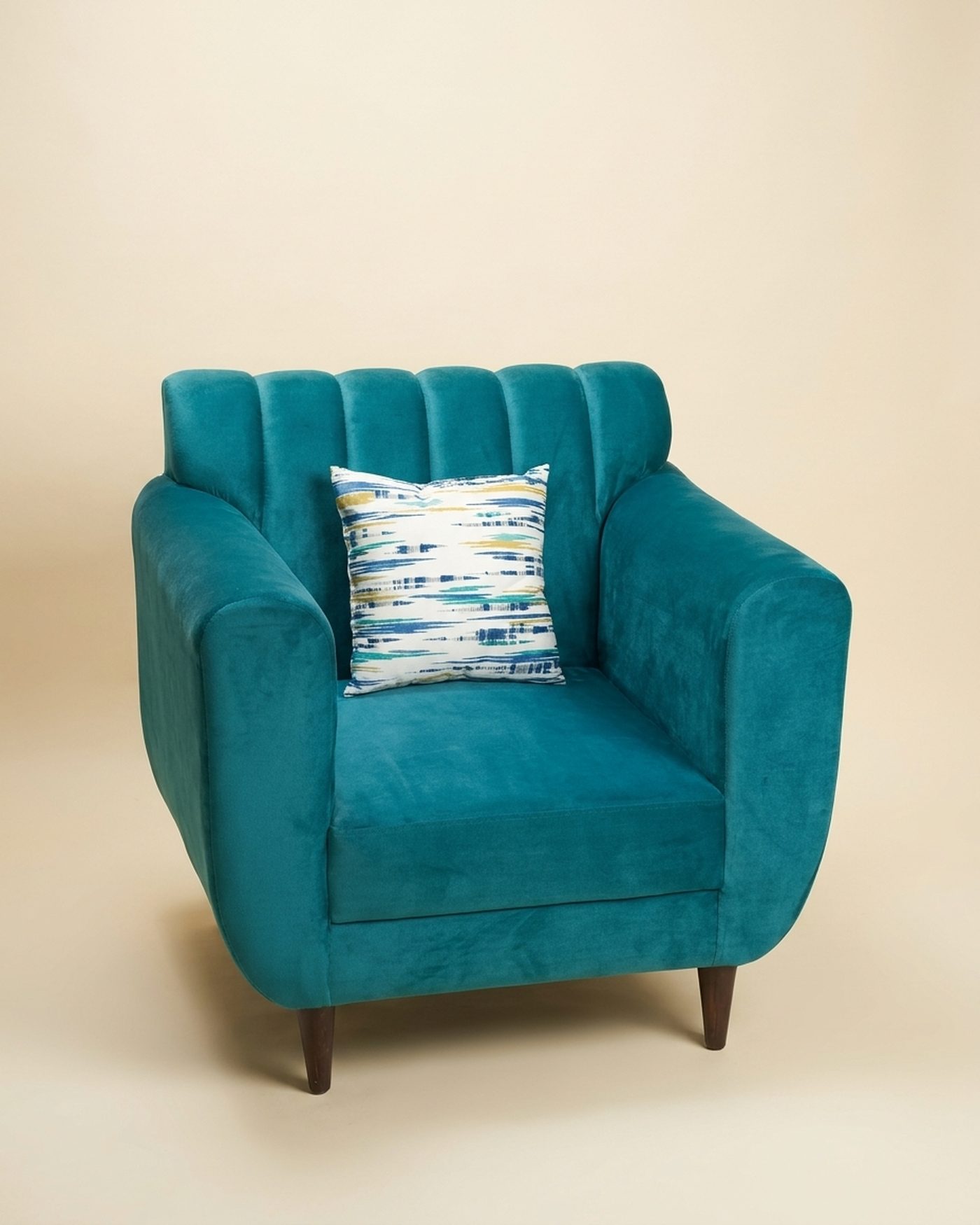 Lagoon velvet armchair, view 3