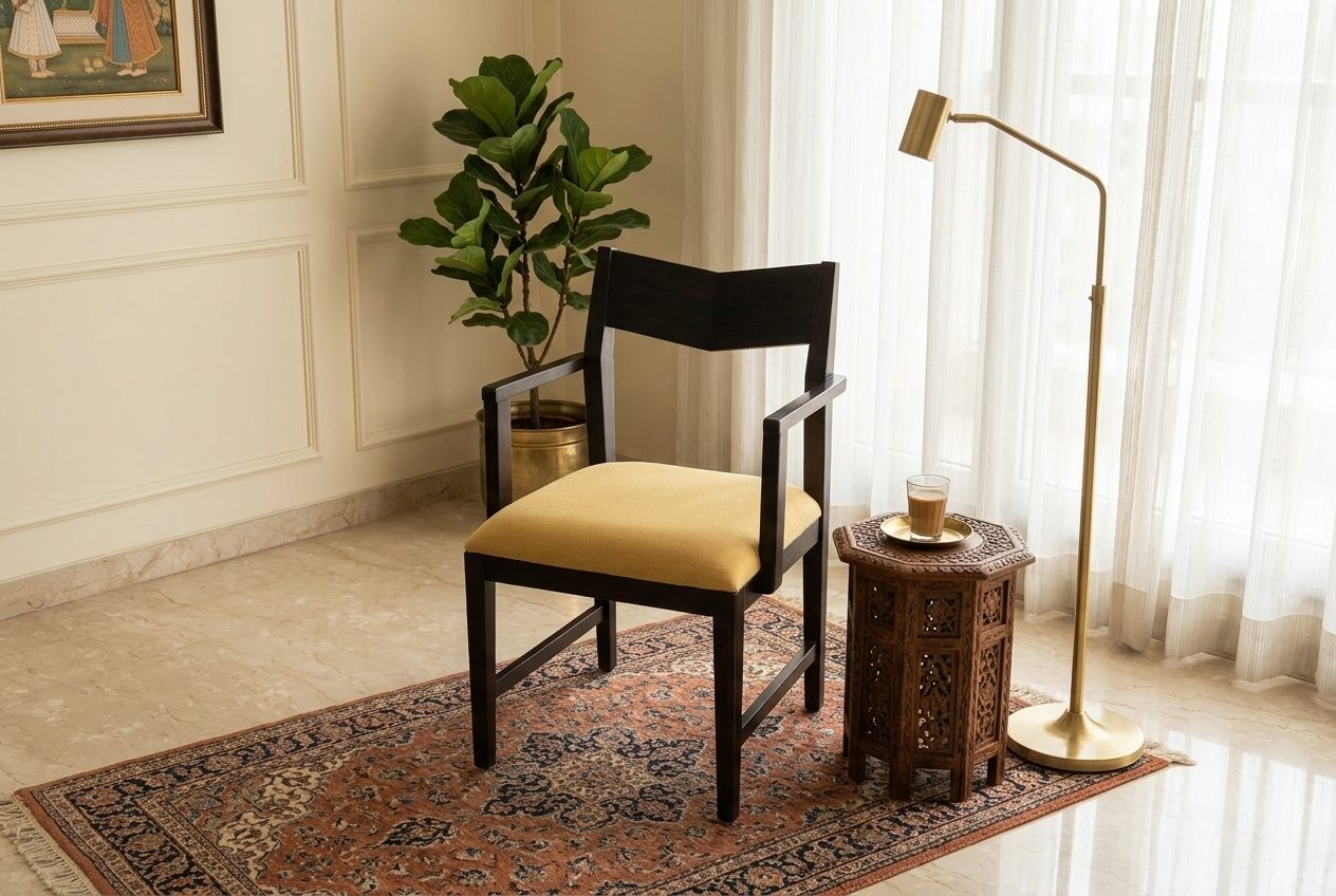 Marigold armchair in a styled room