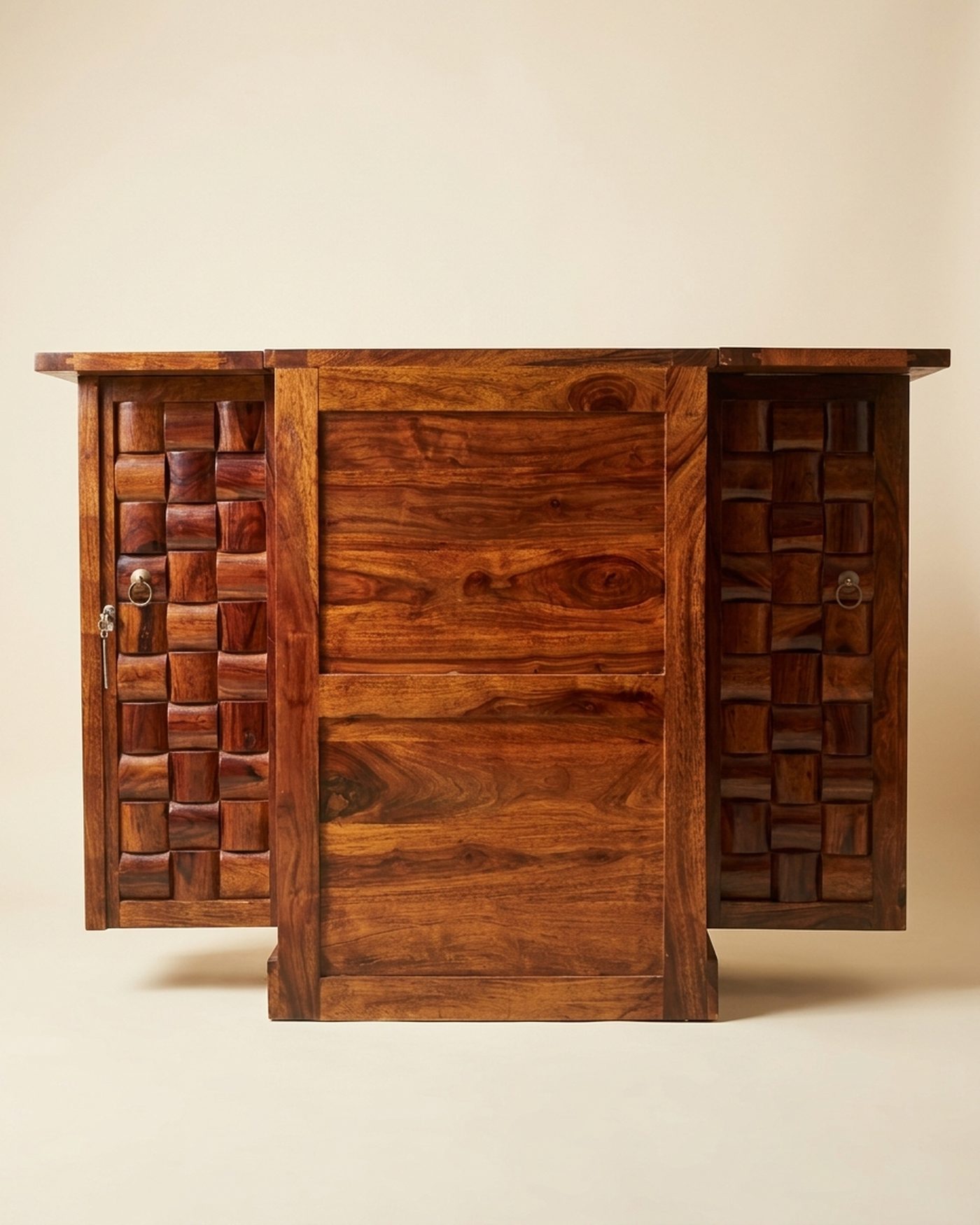 Mosaic Block carved cabinet, view 2