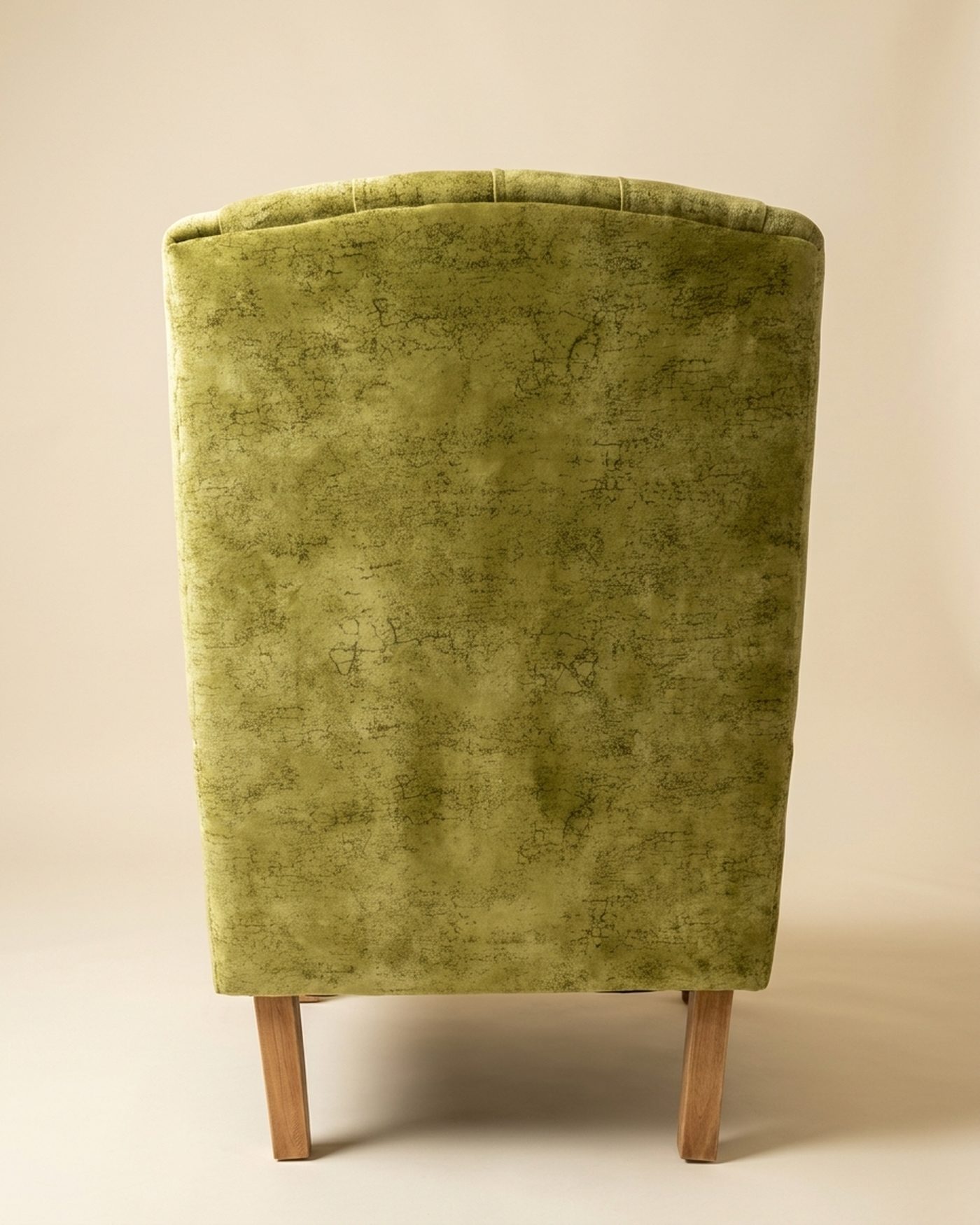 Moss tufted wingback, view 3