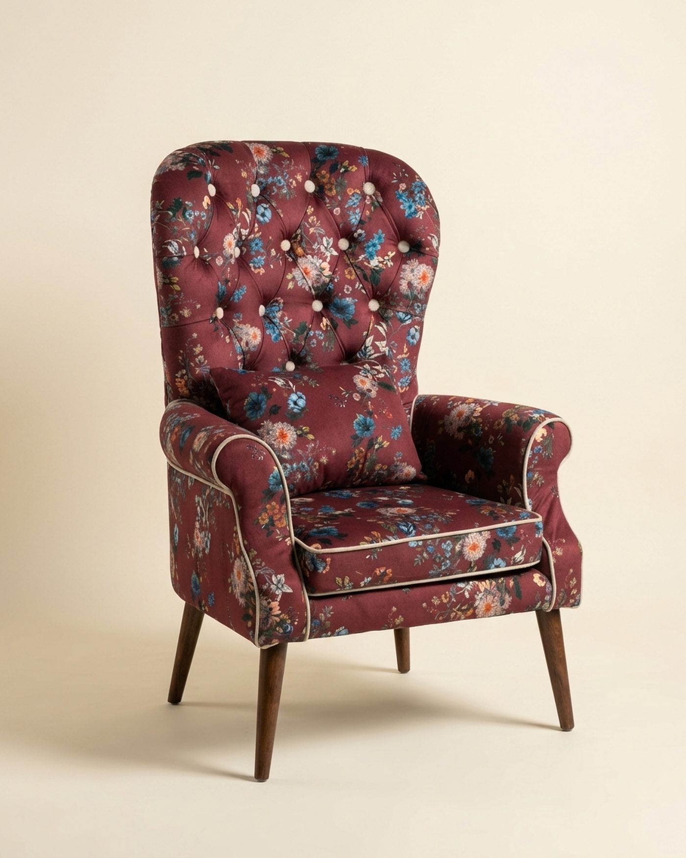 Rosa wingback chair, studio photo