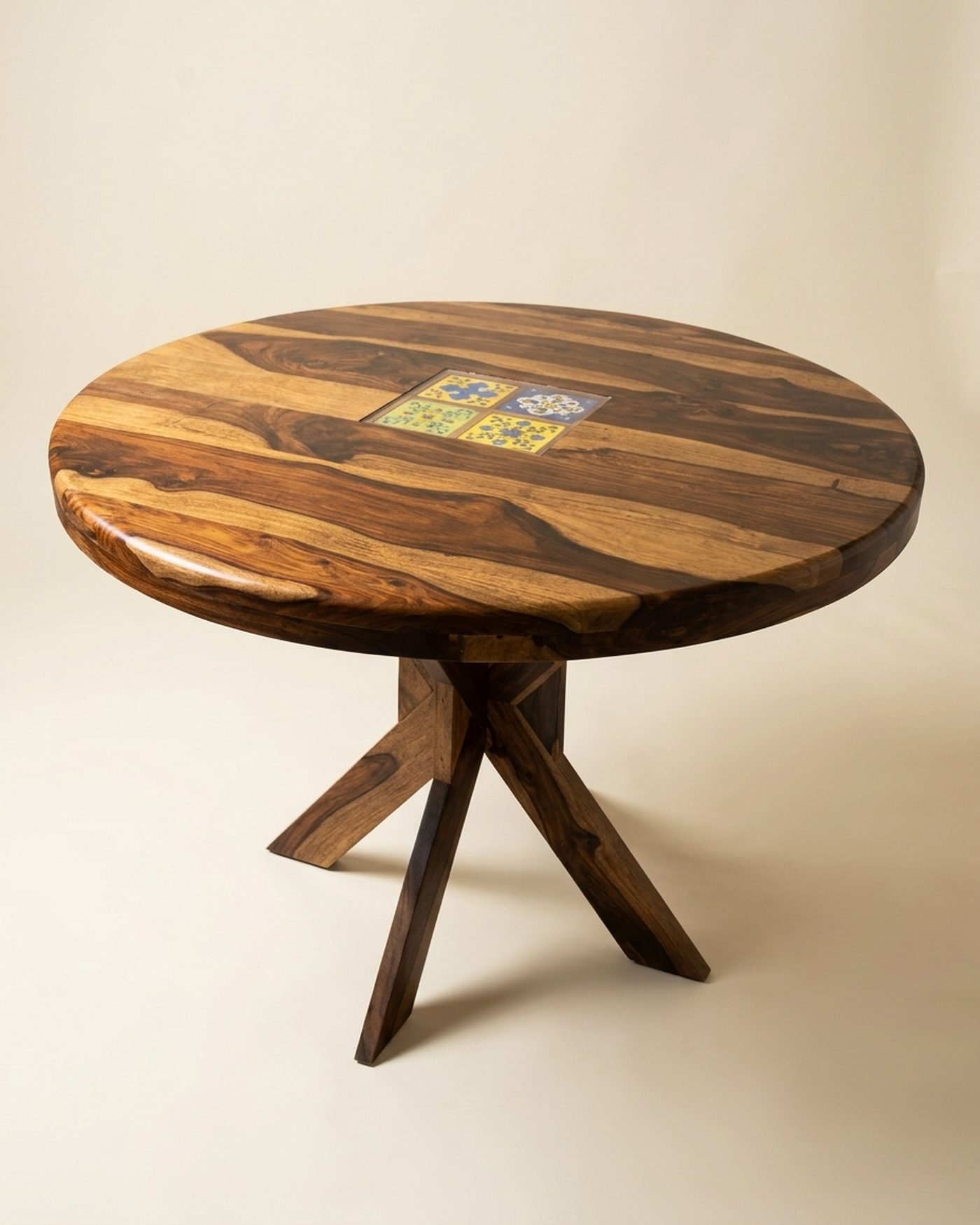Rosewood round dining table, view 2