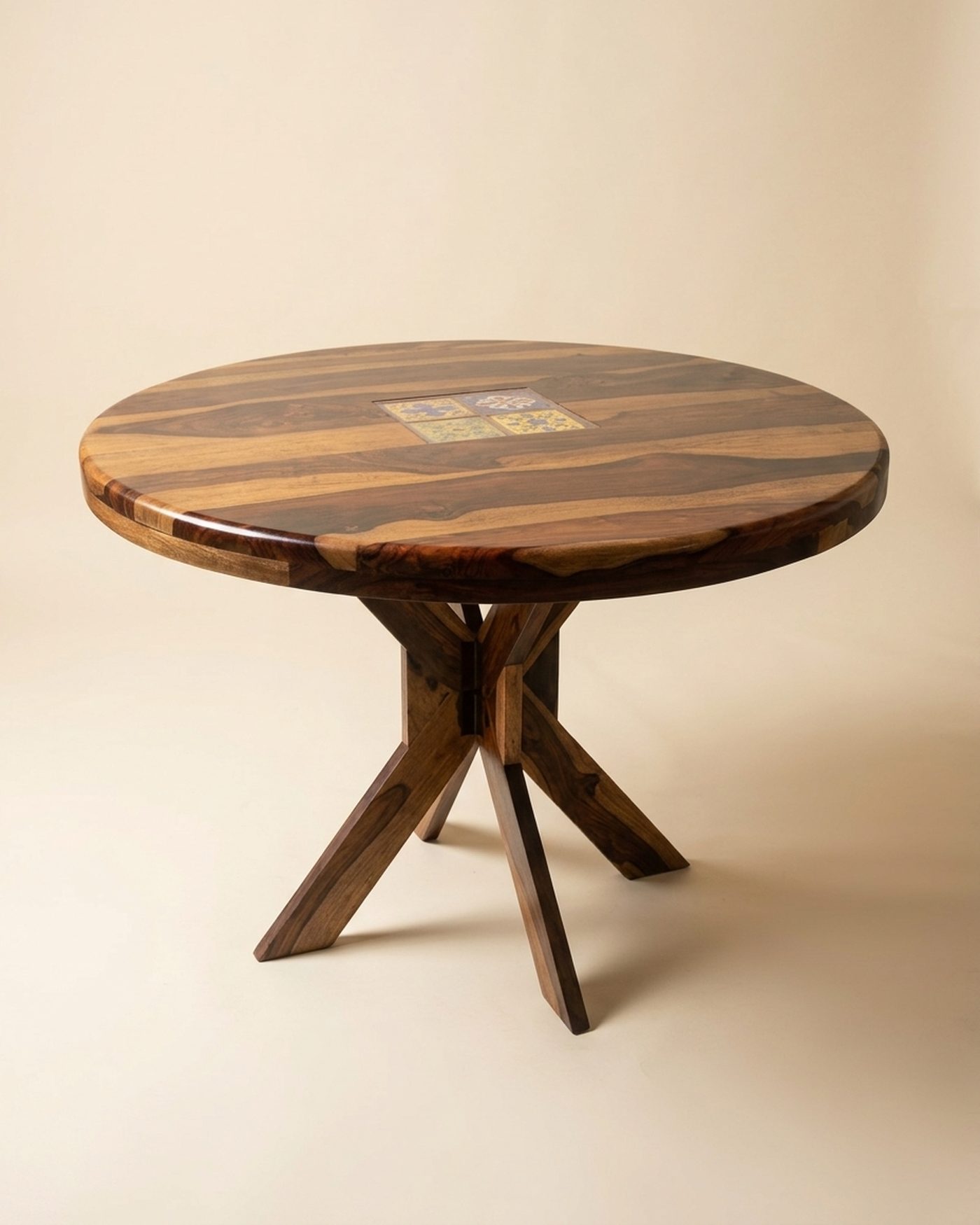 Rosewood round dining table, view 3