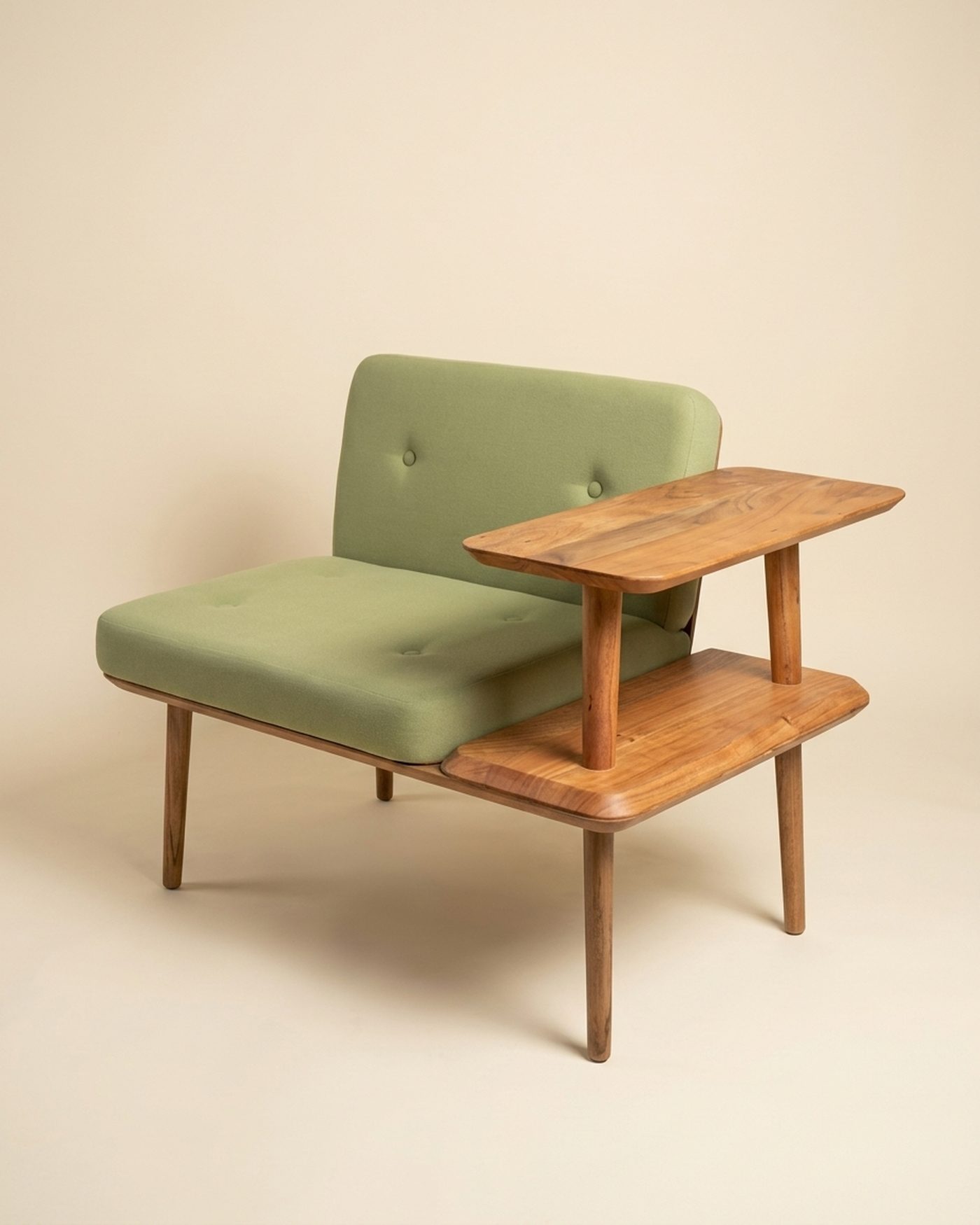 Sage settee with side table, view 3