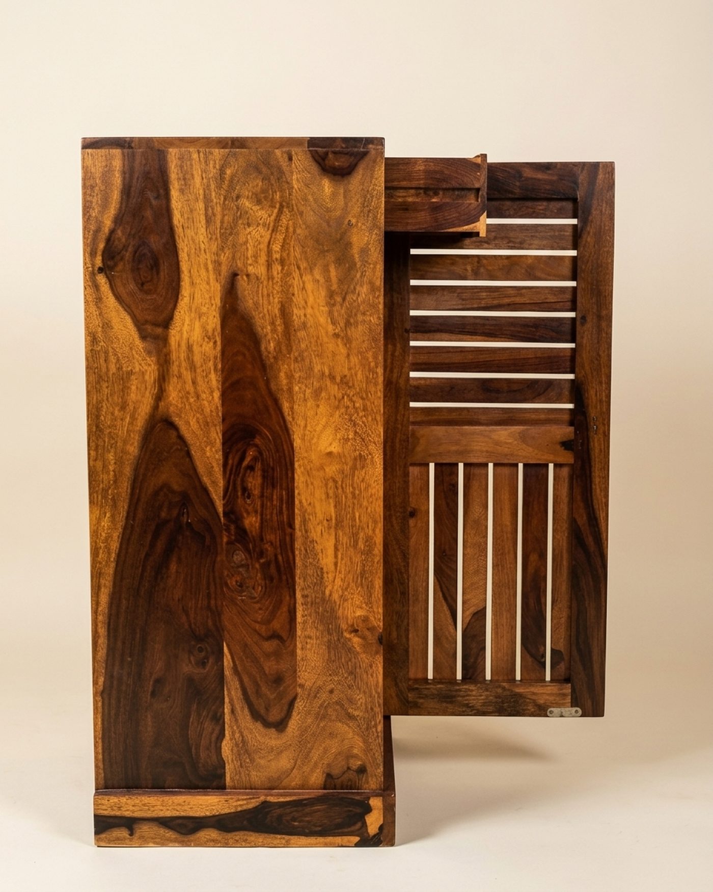 Slat tall cabinet, view 2