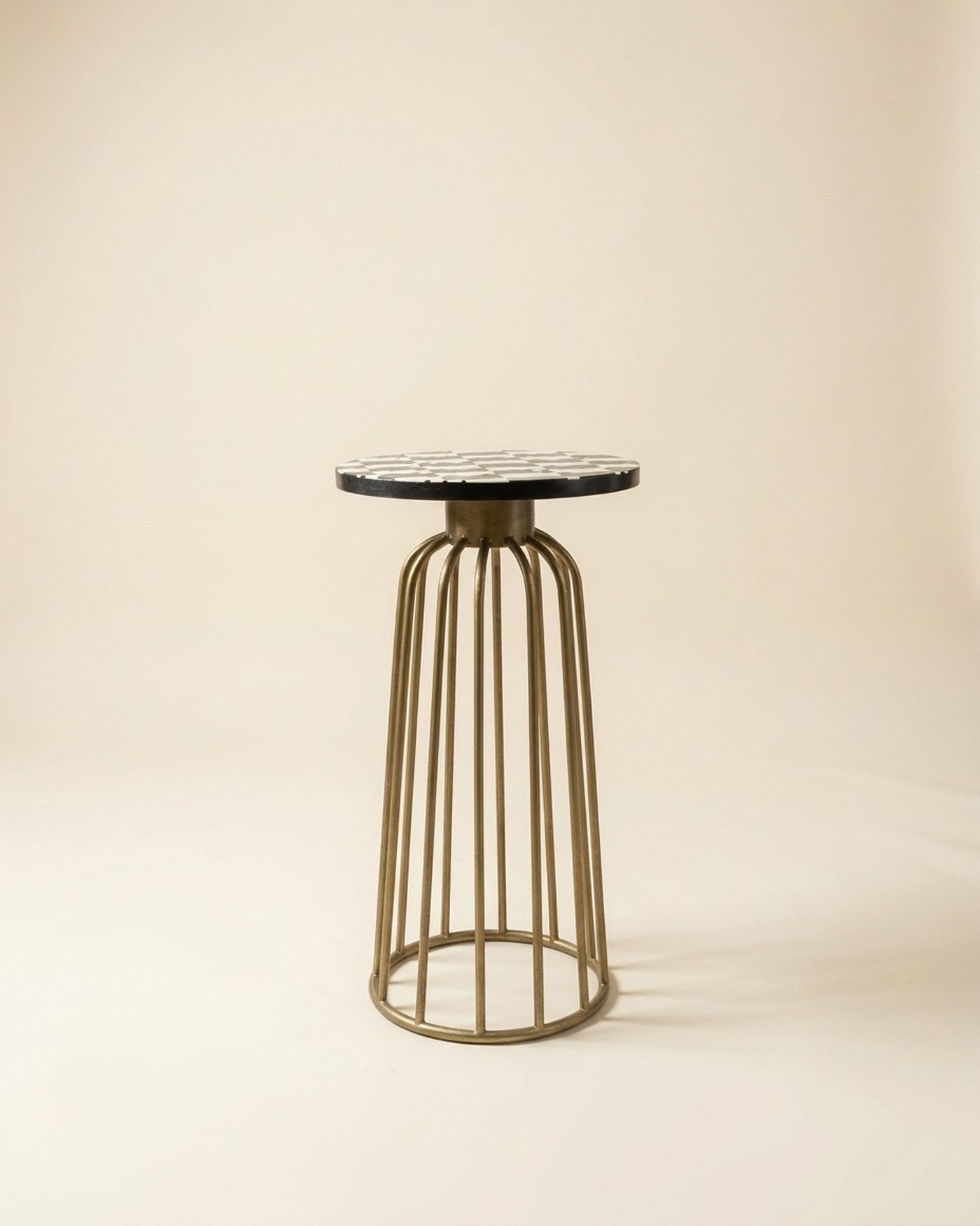 Spool side table, studio photo