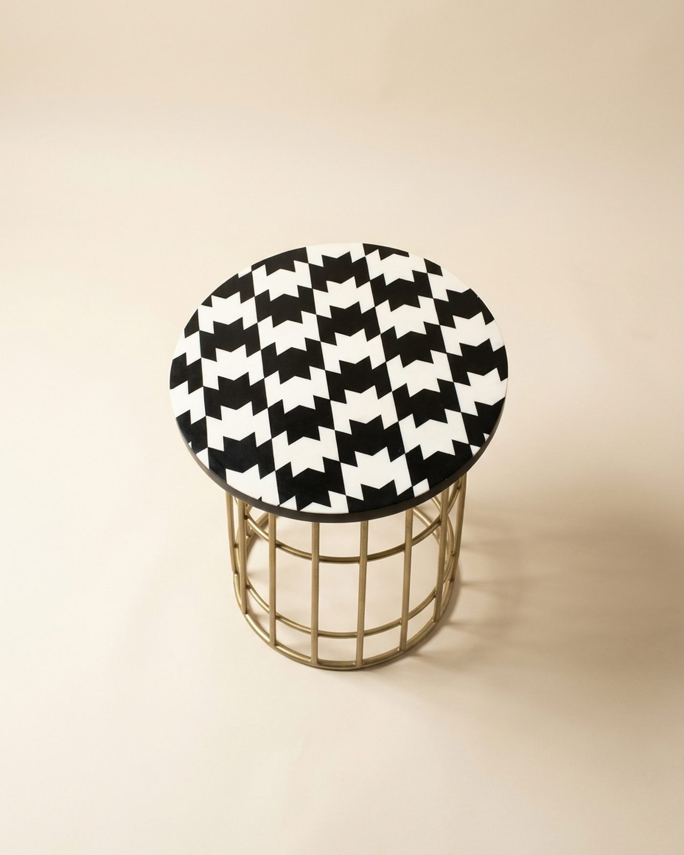 Spool side table, view 3