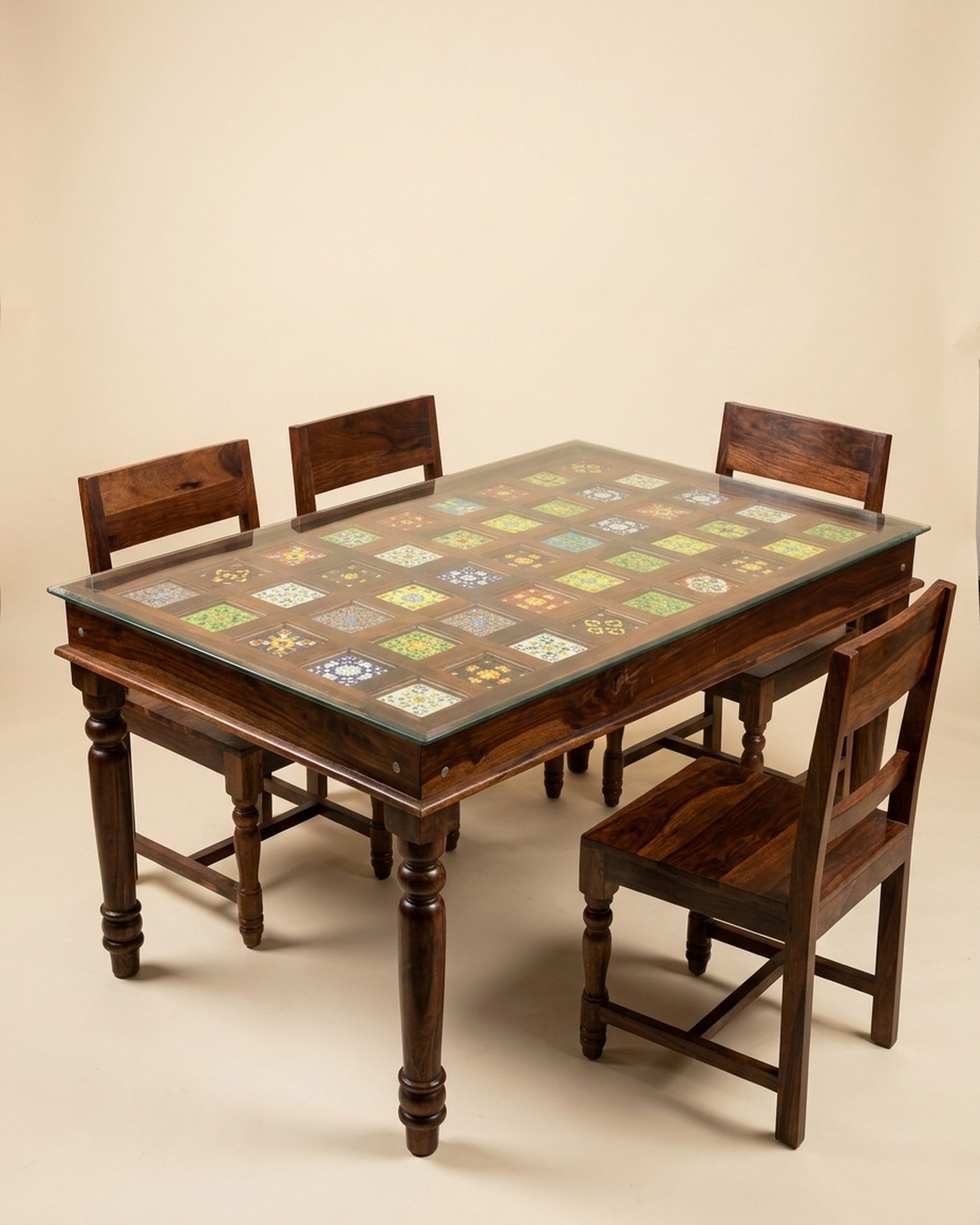 Talavera tile-top dining set, view 2