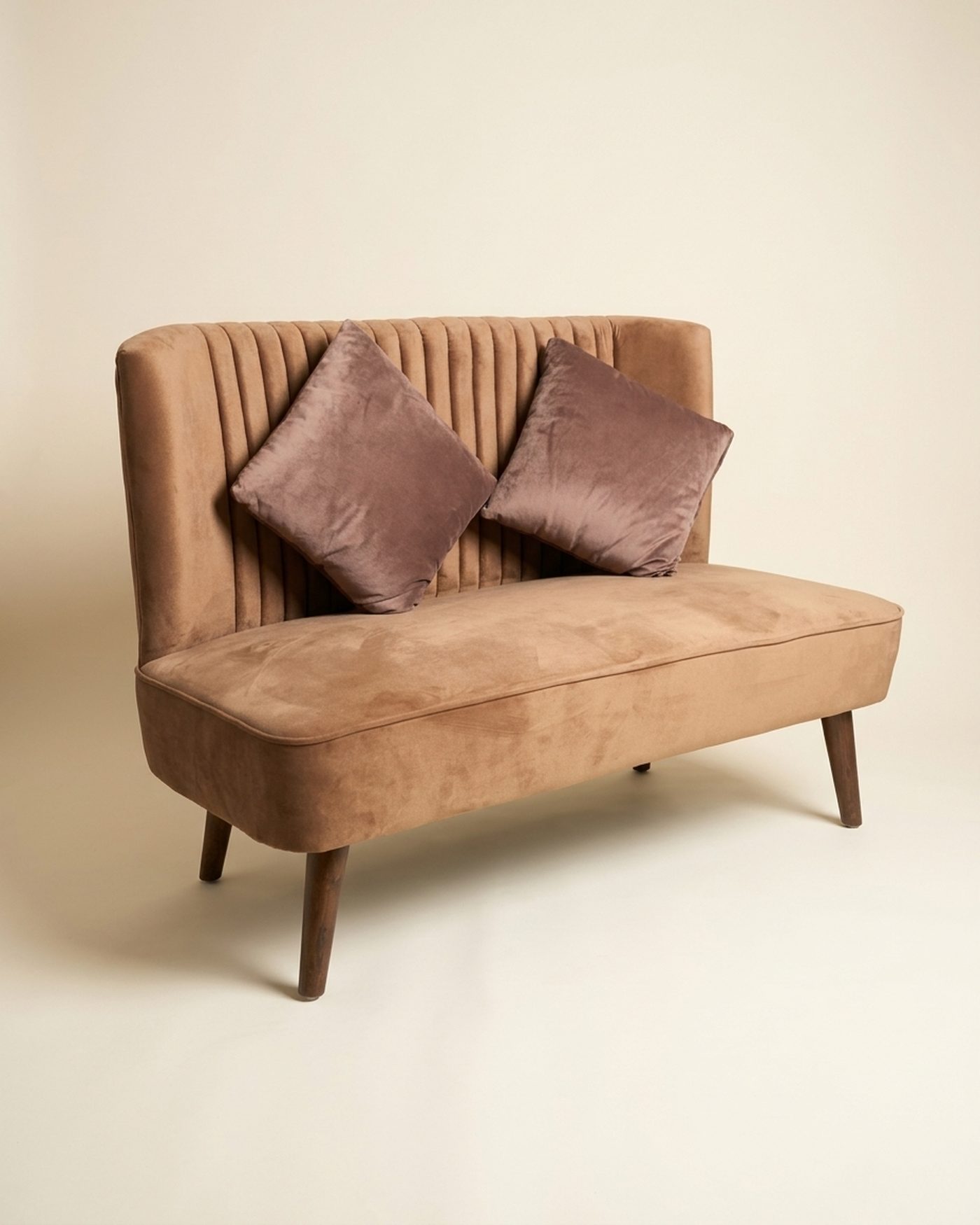 Tan loveseat, view 2