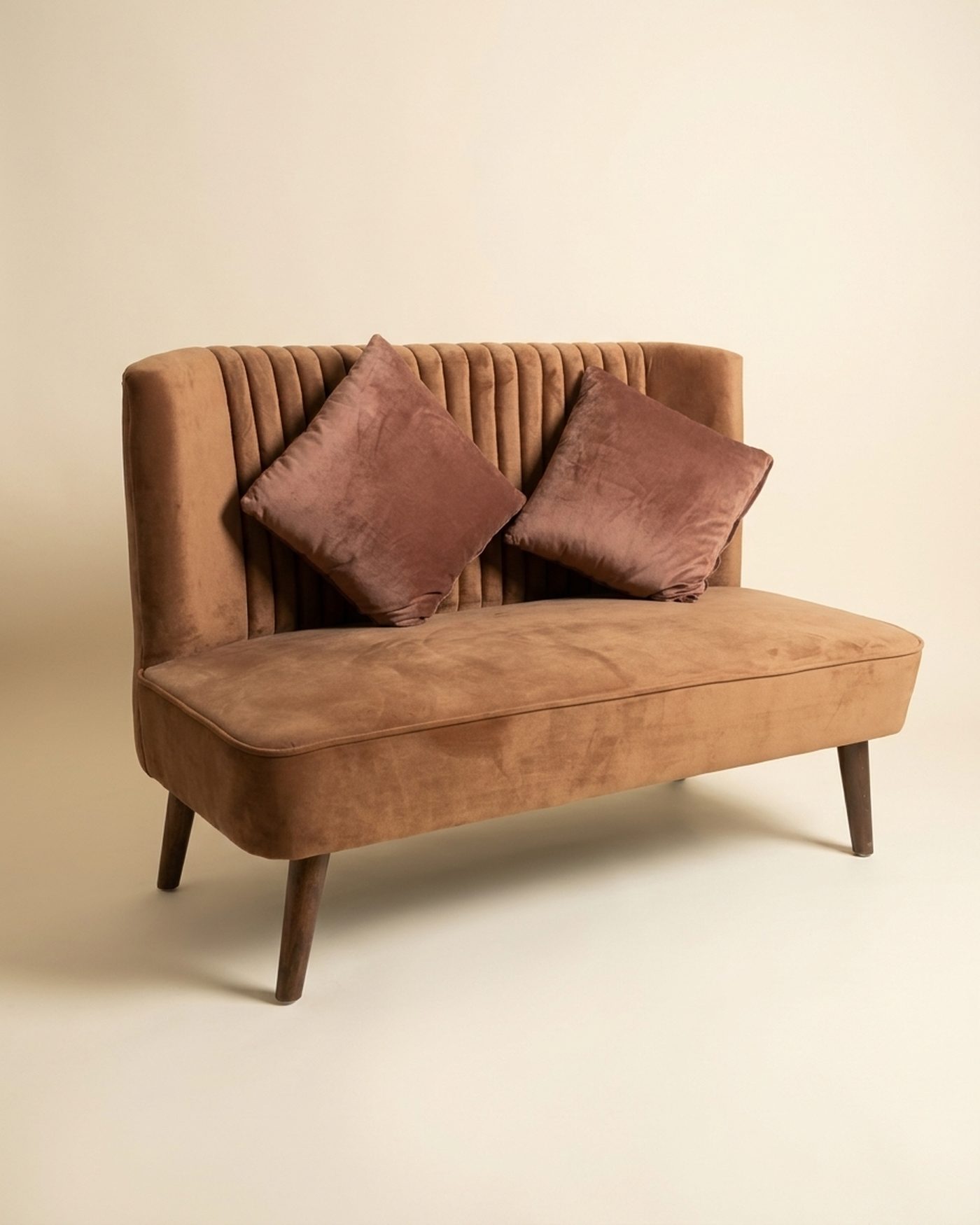 Tan loveseat, view 3