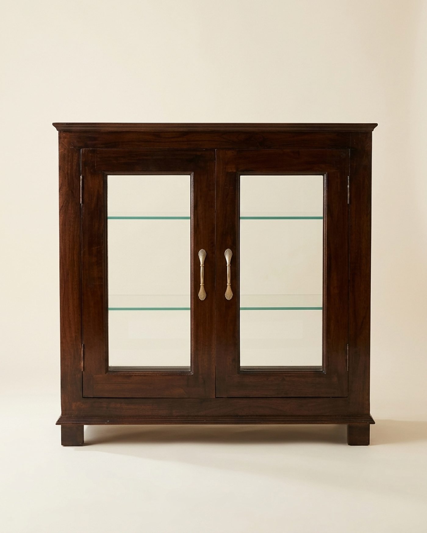 Vitrine glass-door cabinet, studio photo