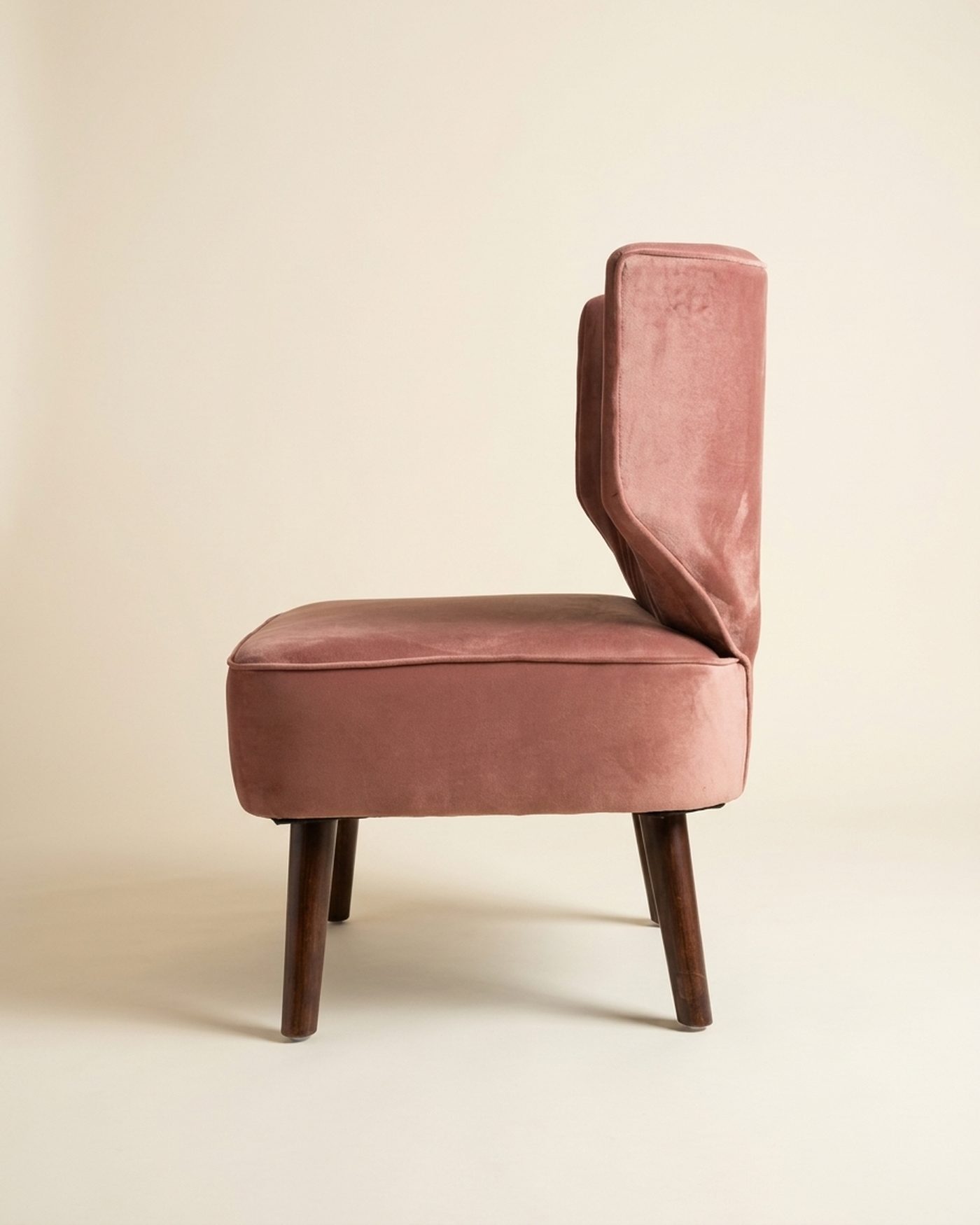 Wine velvet slipper chair, view 2