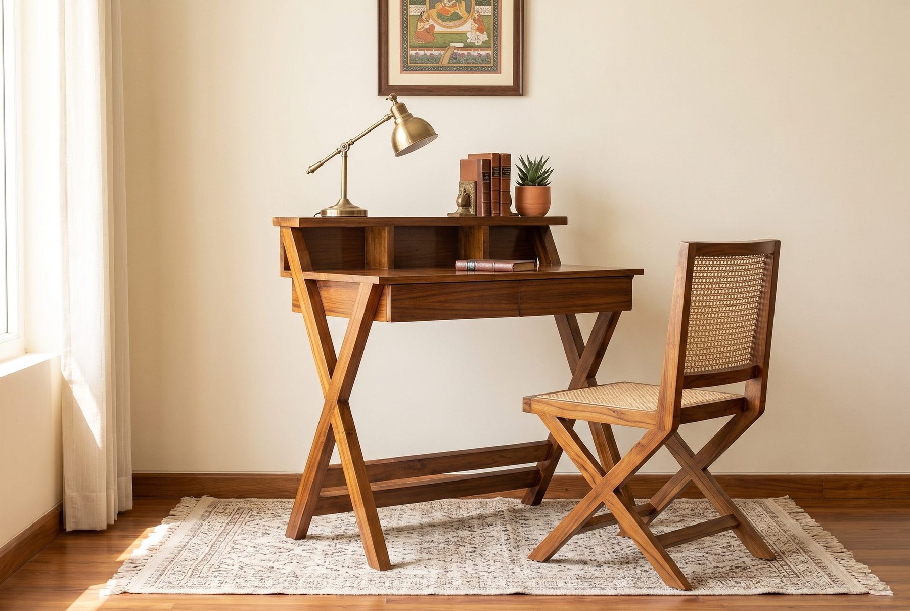Scribe writing desk in a styled room