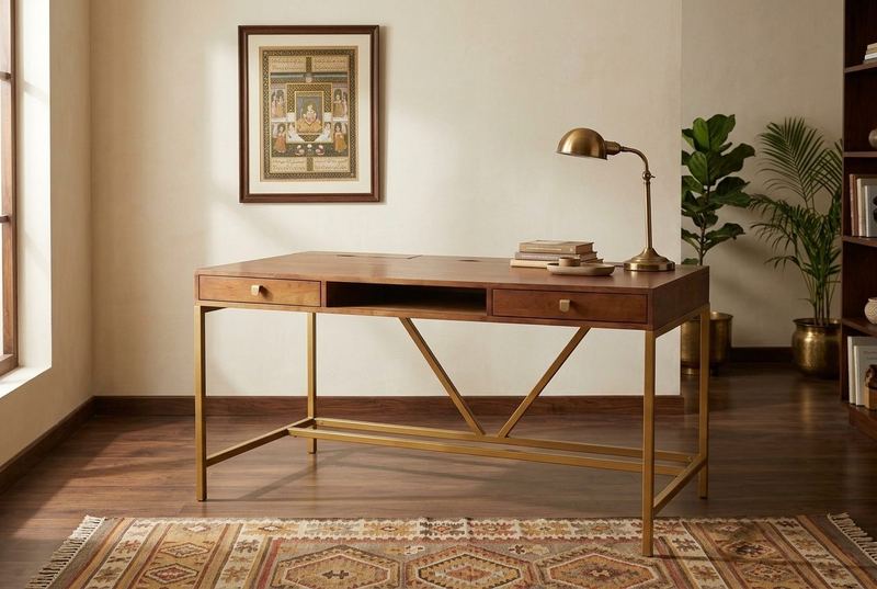 Atelier desk in a styled room
