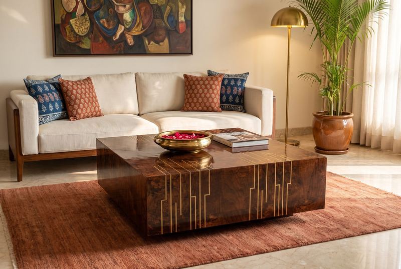 Ember coffee table in a styled room