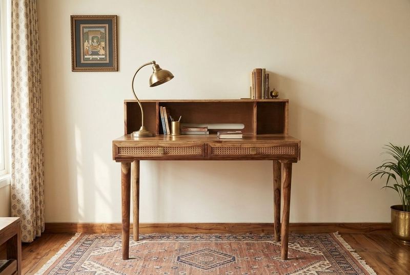 Kaya writing desk in a styled room
