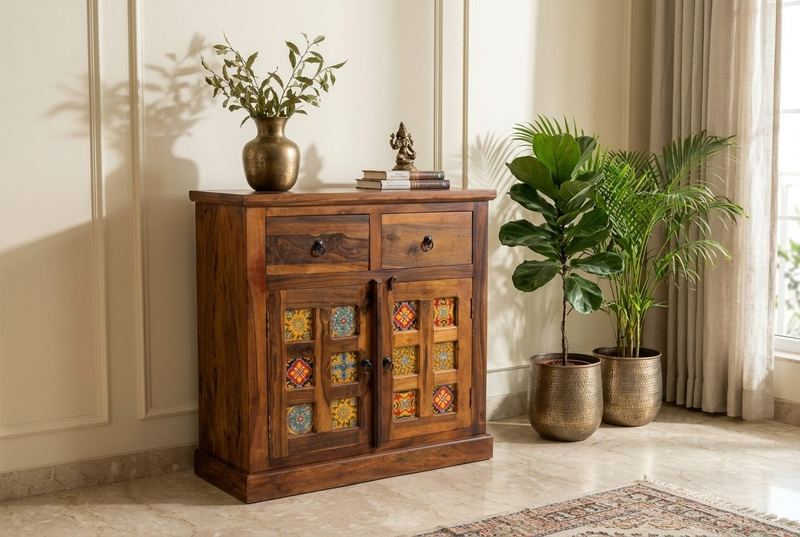 Jaipur tile sideboard in a styled room