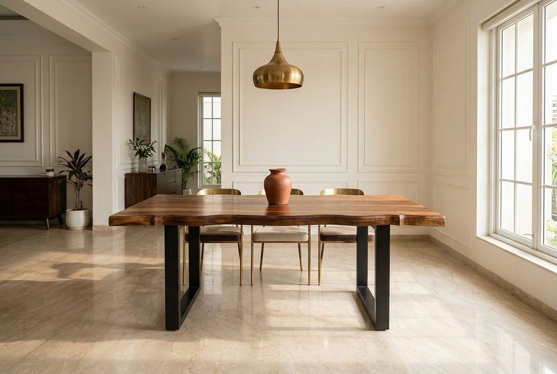 Plank Dining wood dining table in a styled room