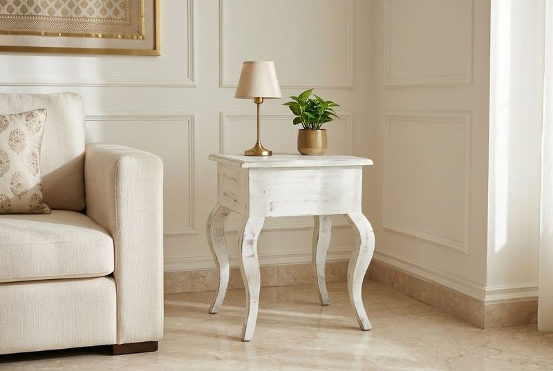 Provence cabriole side table in a styled room