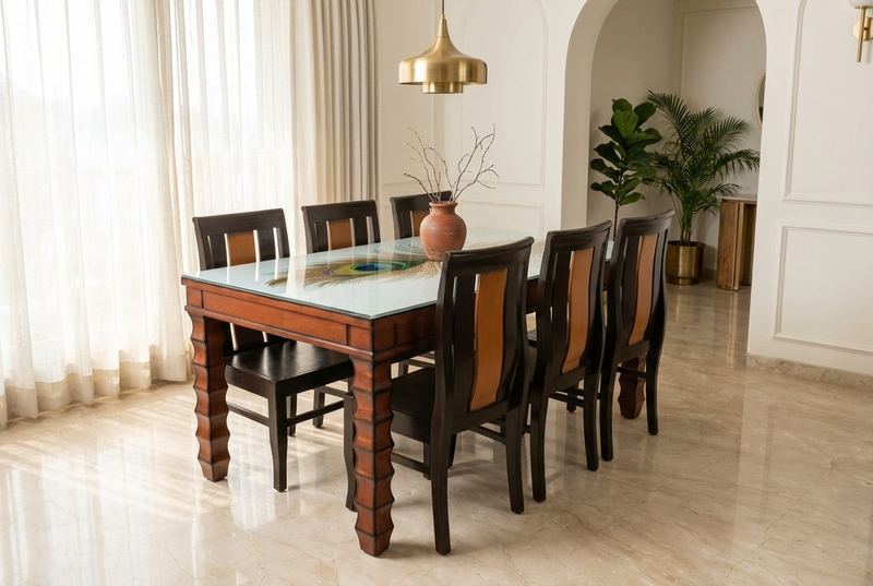 Saffron Six dining set in a styled room