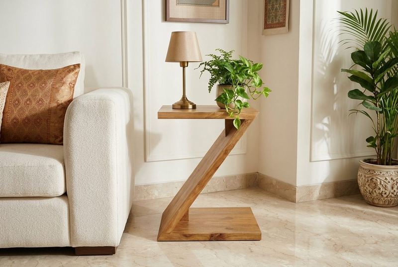 Zed z side table in a styled room