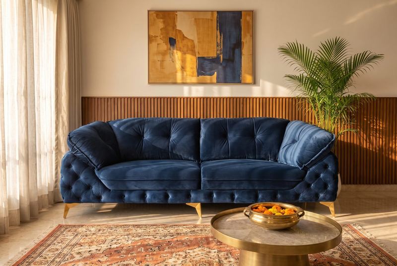 Oriel tufted sofa in a styled room