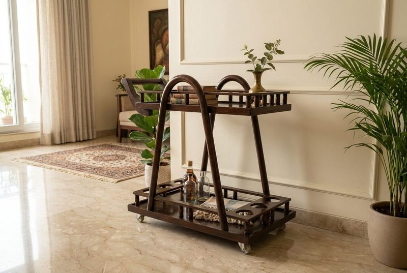 Barkeep bar trolley in a styled room