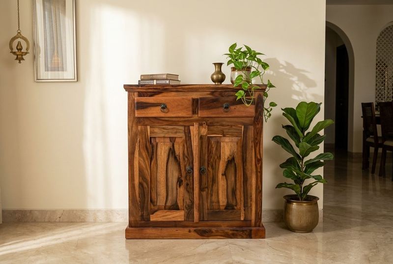 Haveli sheesham cabinet in a styled room