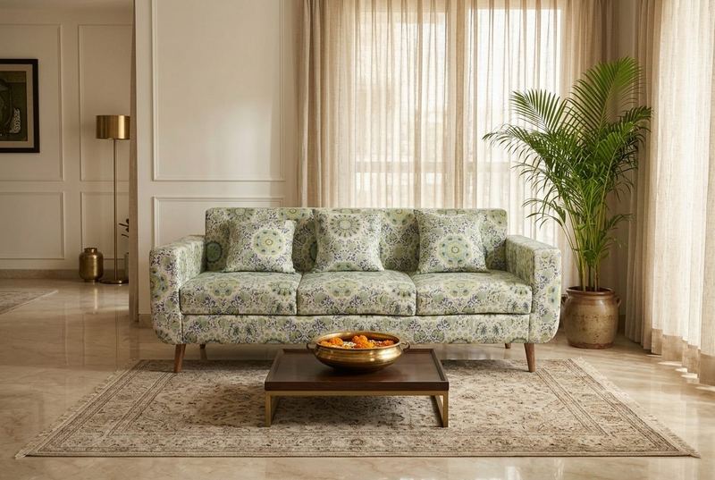 Meadow printed sofa in a styled room